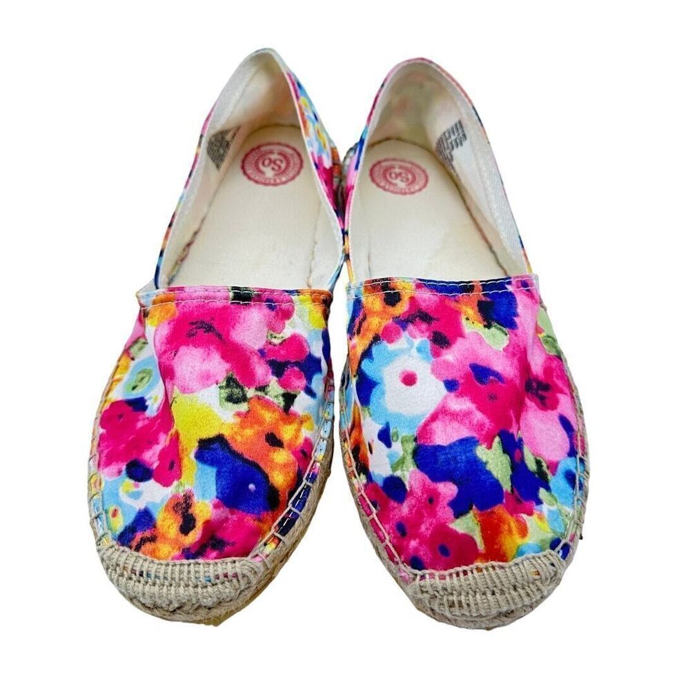 Authentic American SO Cabana Bright Floral Womens SZ 8 M Woven Espadrille‎